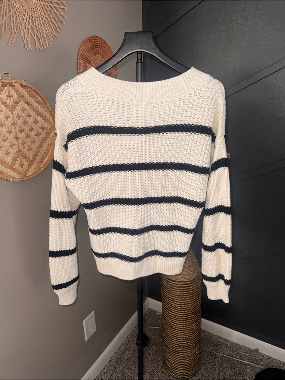Abercrombie & Fitch chunky knit sweater y2k inspired preppy striped - Picture 3 of 9